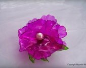Magenta Flower Pin (Recycled Water Bottle)