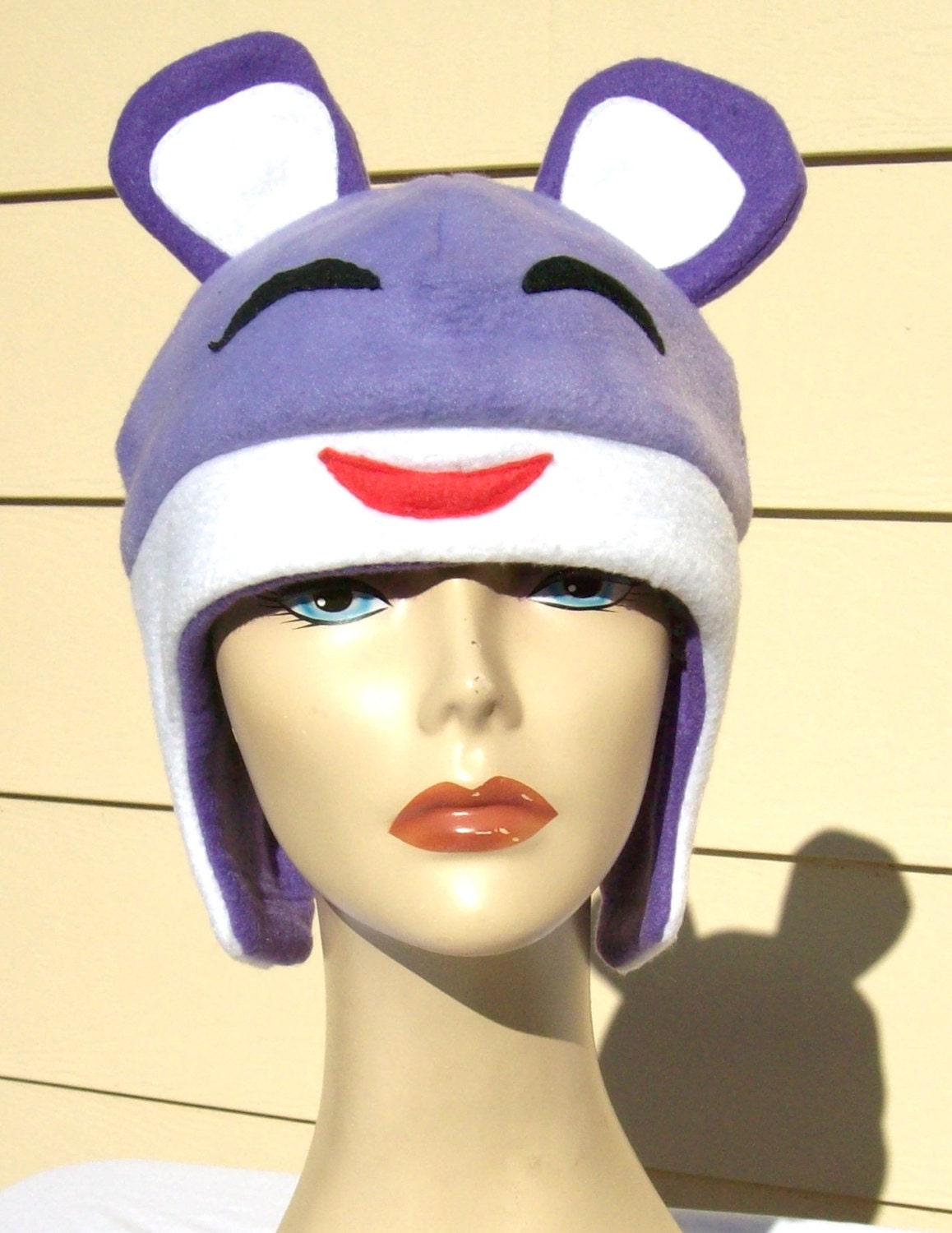 Pokemon hat inspired. Choose short or long version Rattatat animal hat Cosplay kawaii geekery.