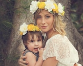 BOHO Collection: Mother/Daughter - Bride/Flower Girl Floral Crowns