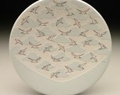 White Birds and Clouds Sandwich Plate