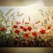 Original Contemporary Landscape Heavy textured Painting.Palette Knife.Impasto.Flowers.Poppies.Wildflower.36" - by Nata S.