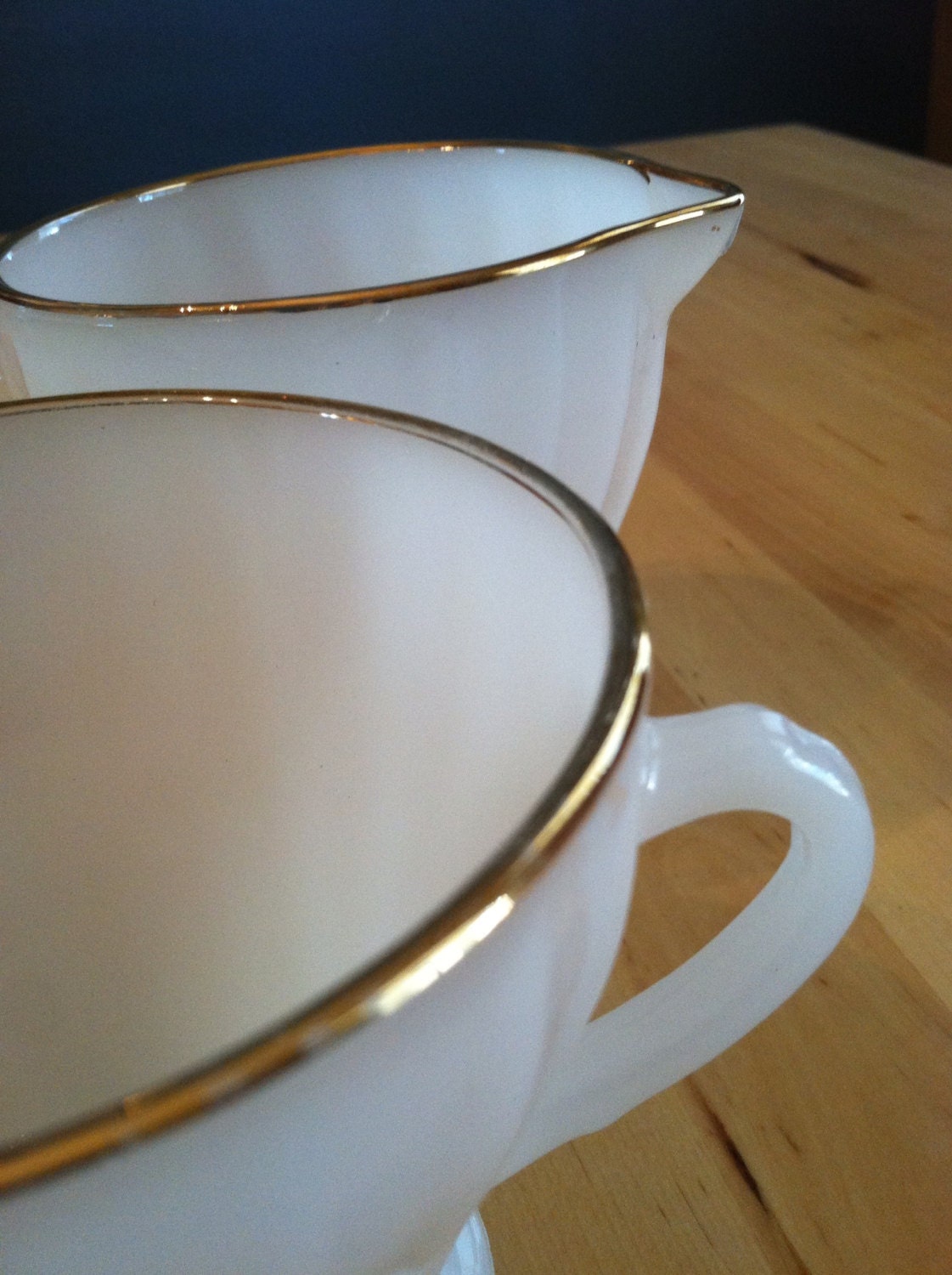 Vintage Fire King Milkglass Cream and Sugar 
