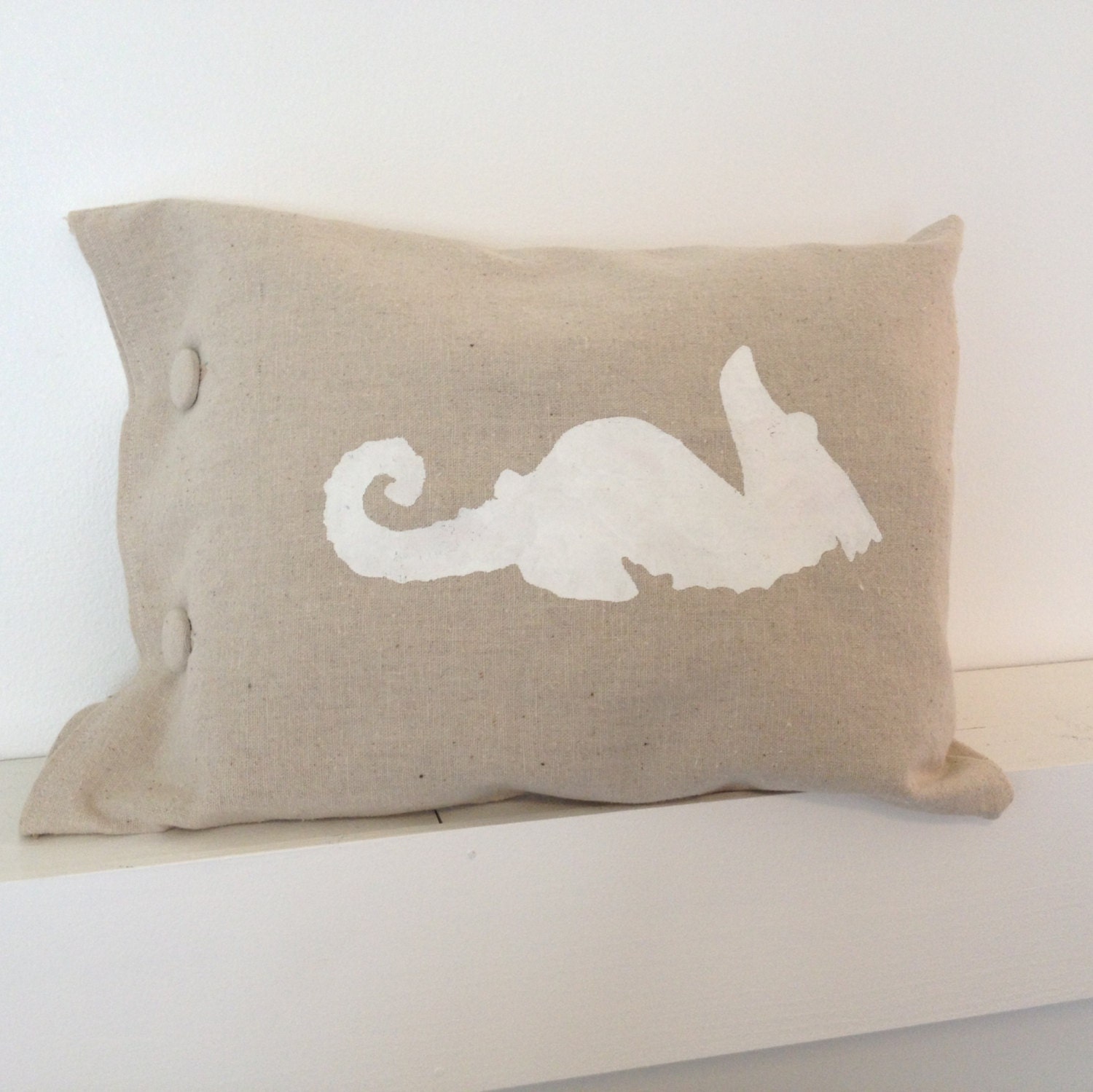 Seahorse Pillow - nautical pillow - beach pillow