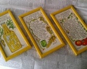 Set Of 3 Country Chic Wall Hanging Kitchen Decor