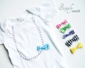 Baby Girl Onesie--baby girl necklace onesie--Detachable Bow Onesie--Spring Baby Girl--Gingham--You choose 3 bow ties with 1 Onesie