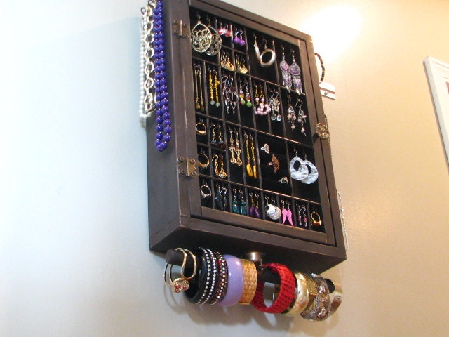 Hanging Jewelry Organizer Display with two layers of storage