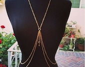 Gold Body Chain Double Layer Gem Charm