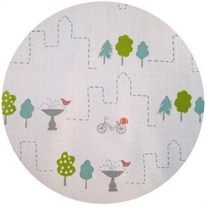 Custom Rod Pocket Curtains-Pair-Monaluna for Birch Fabrics Organic, Next Stop, City Park