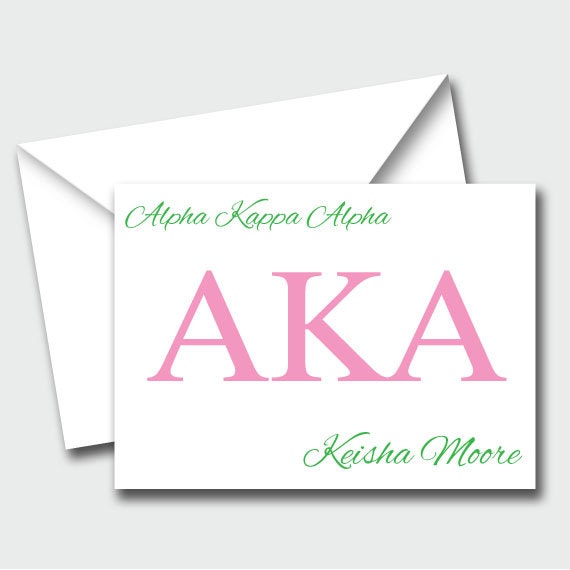 Alpha Kappa Alpha Greek Letters Notecards