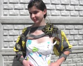 Grid felted scarf /Mesh scarf / spring gifts /spring scarf/ Ready to ship