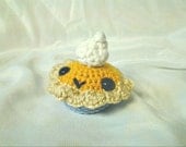 Custom made crochet pie amigurumi. You pick the color