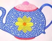 Tea Time 02 Machine Applique Embroidery Design - 5x7 & 6x8