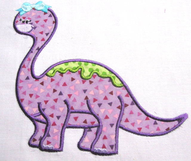 Girly Dinosaurs 01 Machine Applique Embroidery Design by KCDezigns