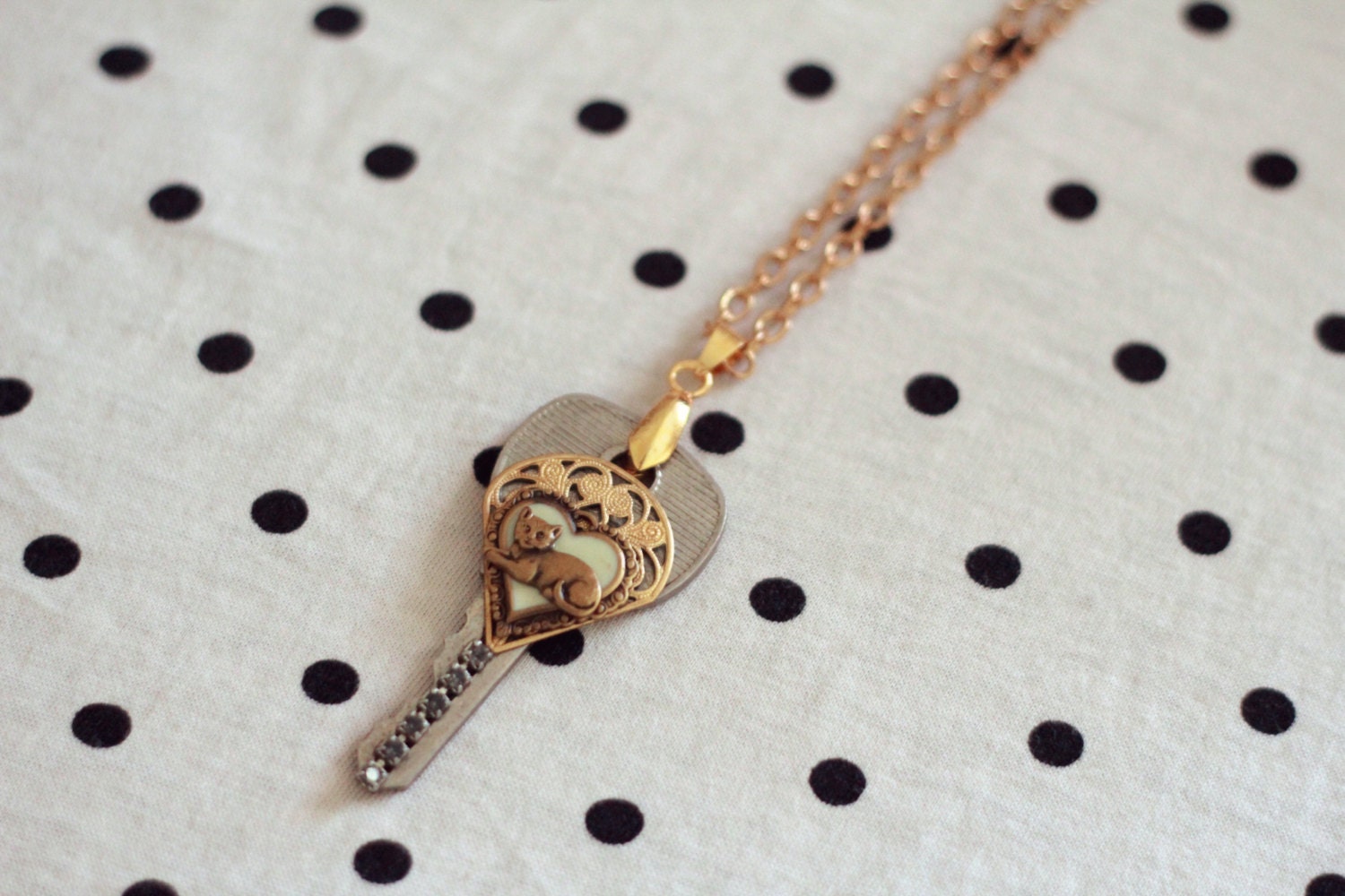 Repurposed "Kitty" Key Necklace