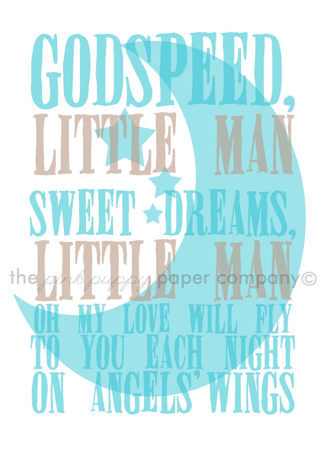 Sweet Dreams, Little Man 5x7 nursery print (you choose your colors)