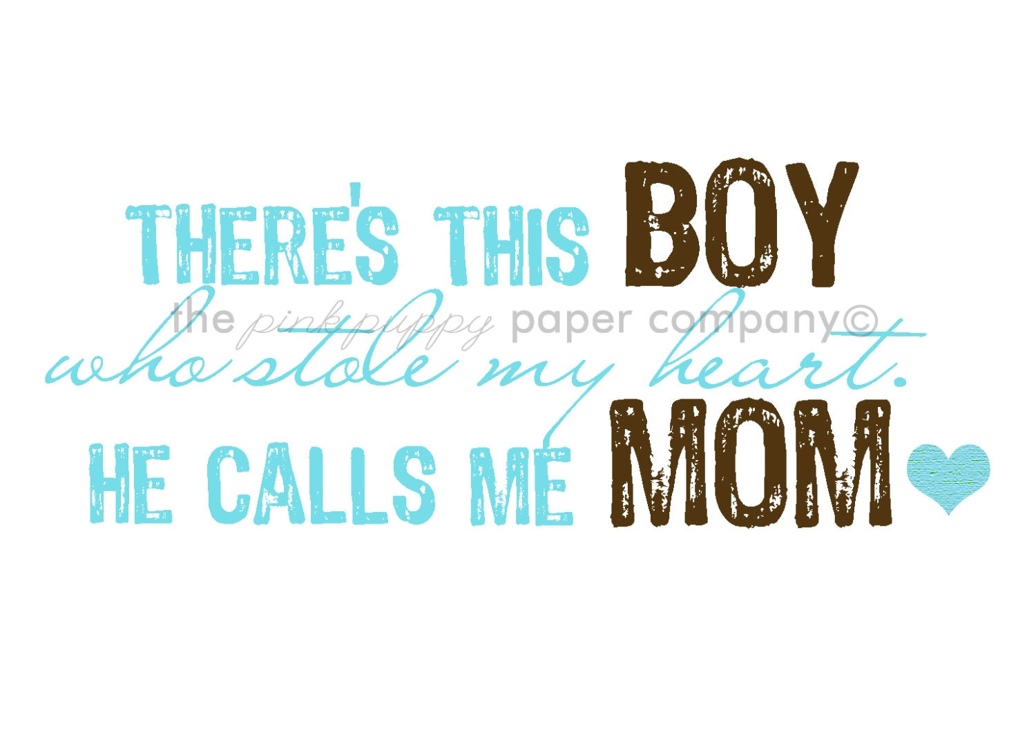 There's This Boy...5x7 art print (you choose your colors)