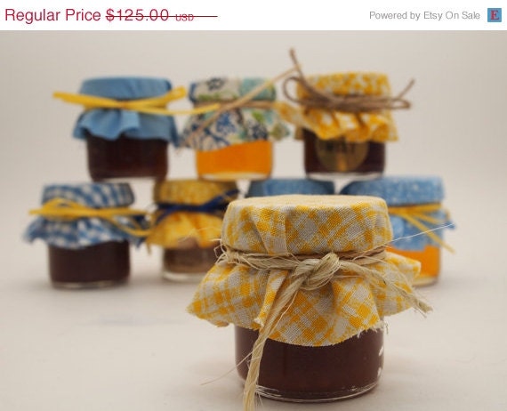 ON SALE 15% off 50 Yellow and Blue Wedding Favors Mini Mason Jars Il_170x135