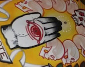 guns, hand, all-seeing eye tattoo flash, original painting