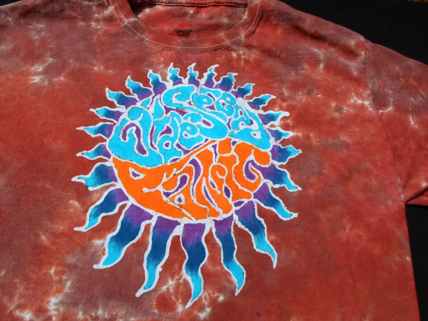 Brown Widespread Panic -WSP Sun Batik Shirt - Medium