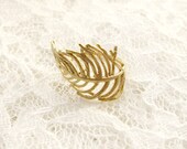 Gold leaf Ring. Adjustable Ring. Modern Ring. Simple Ring.
