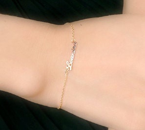 Personalized Name Bracelet. 925 Sterling Silver Bracelet. Gold Bracelet