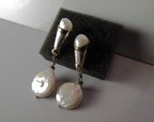 Wedding Bride Jewelry - Chandelier Earrings - White Fresh Water Pearls
