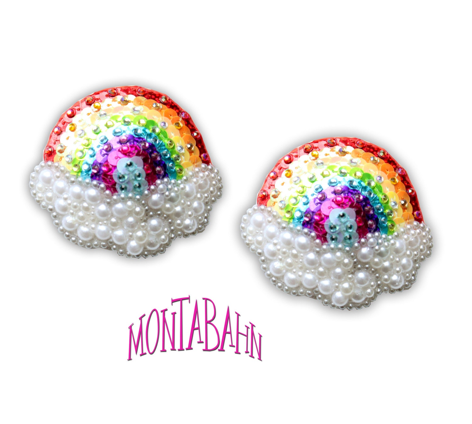 Pasties Nipple Tassels Burlesque - Rainbow Pride Sky Cloud