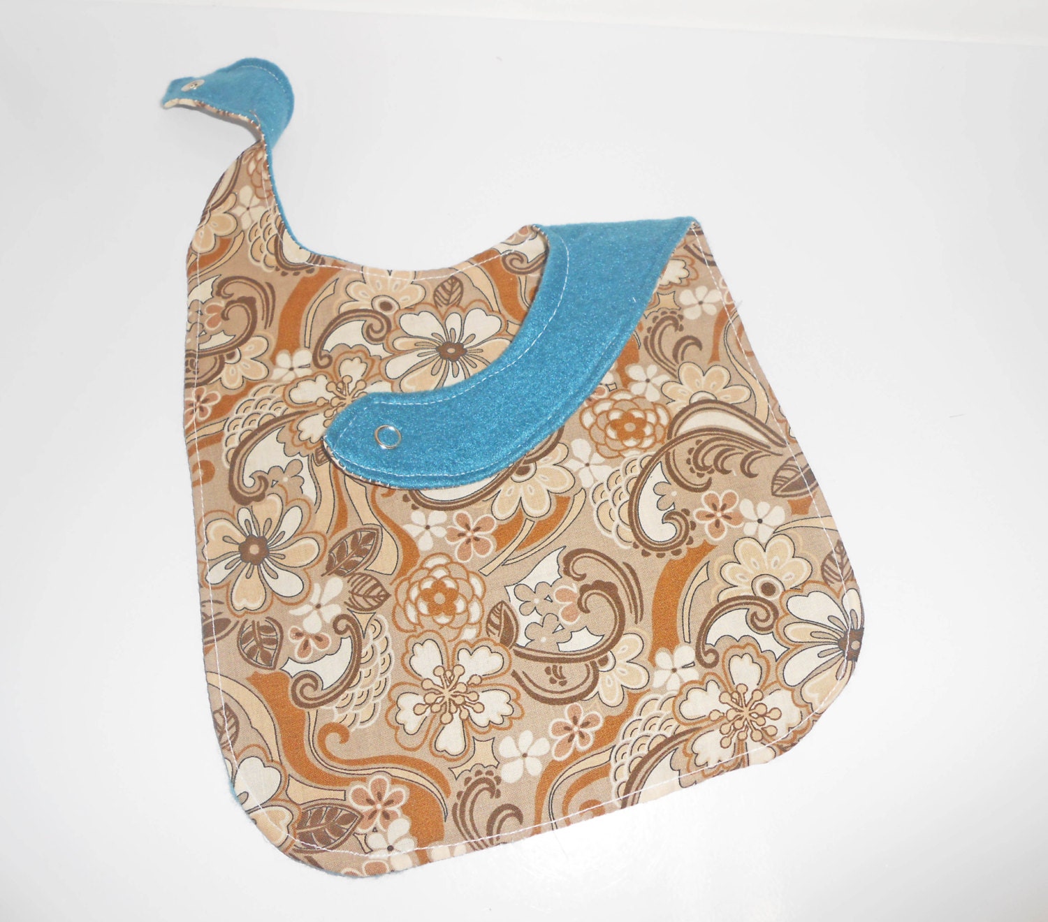 Brown Paisley Bib