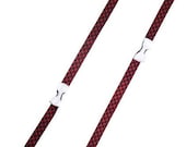 Red and Black Checkered with White Bows Sneaker Wide Tie Shoe Laces