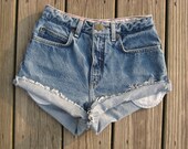 Vintage Lands End size 2 high waisted cuffed cutoff shorts