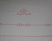 Antique French Linen metis sheet, monogrammed BC, 1910, French home decor, wedding, Paris apartment, Cottage Chic, Bourdon point
