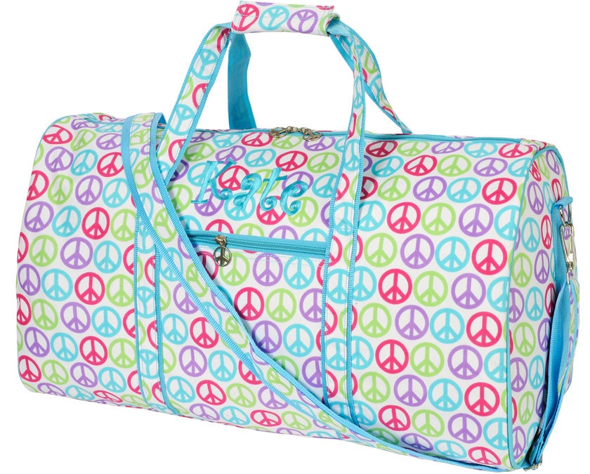 Peace Sign Duffel Bag Personalized