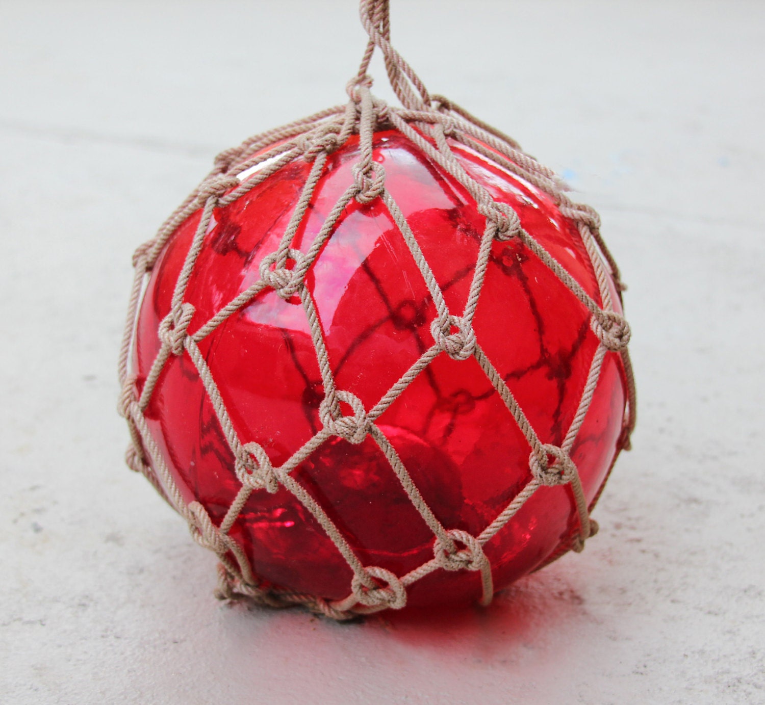 Beach Decor Red Big Onion Fishing Float by SEASTYLE