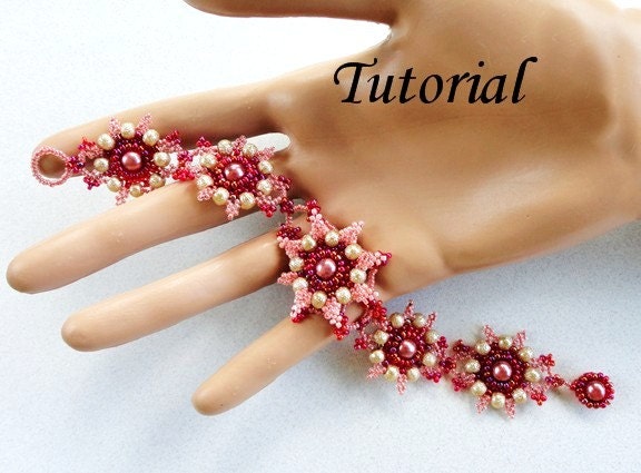 PDF for Marjolaine beadwoven bracelet beading pattern tutorial -  beadweaving beaded seed bead jewelry