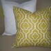 Decorative Pillow Cover - 18x18 - Mustard yellow and white Moroccan Tile - Front Only - Zipper
