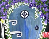 Original Painting, Fairy Door, Fantasy Art,Whimsical fairy door painting by Stacy Taylor