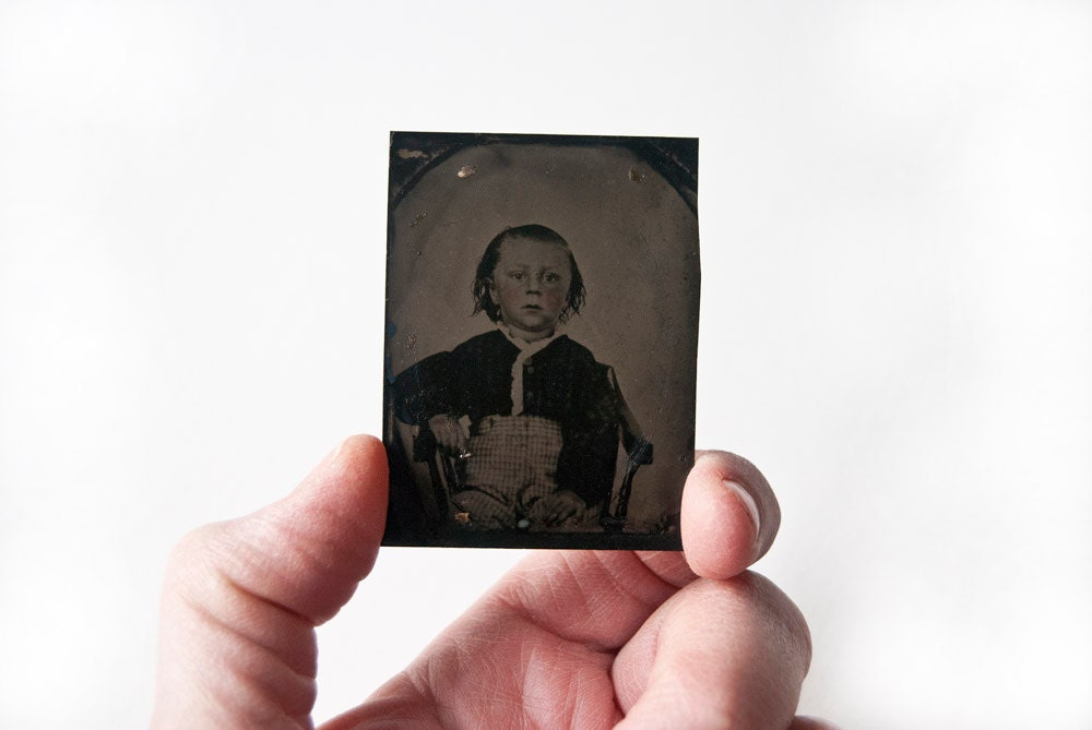 Tintype Young Victorian Boy 1800s