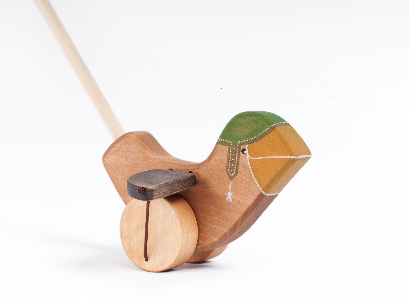Wooden Sparrow Toy kids natural push toy