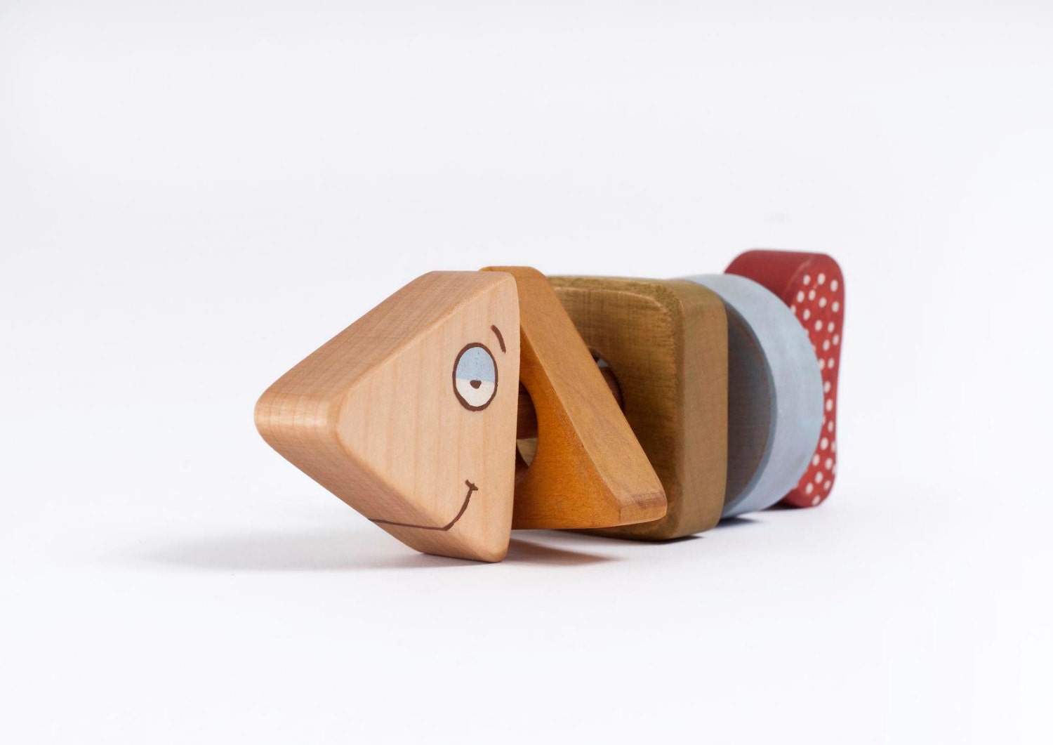 Natural Baby Toy wooden Fish rattle toy