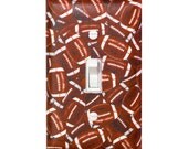 Football Light Switch Plate Cover / Boys Room Playroom / Brown Footballs