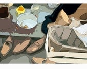 Flea Market, Toulouse Fine Art Giclee Print Limited Edition A4 Mother's Day