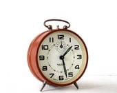 MIDCENTURY vintage French Bayard REPETITION Orange Alarm CLOCK
