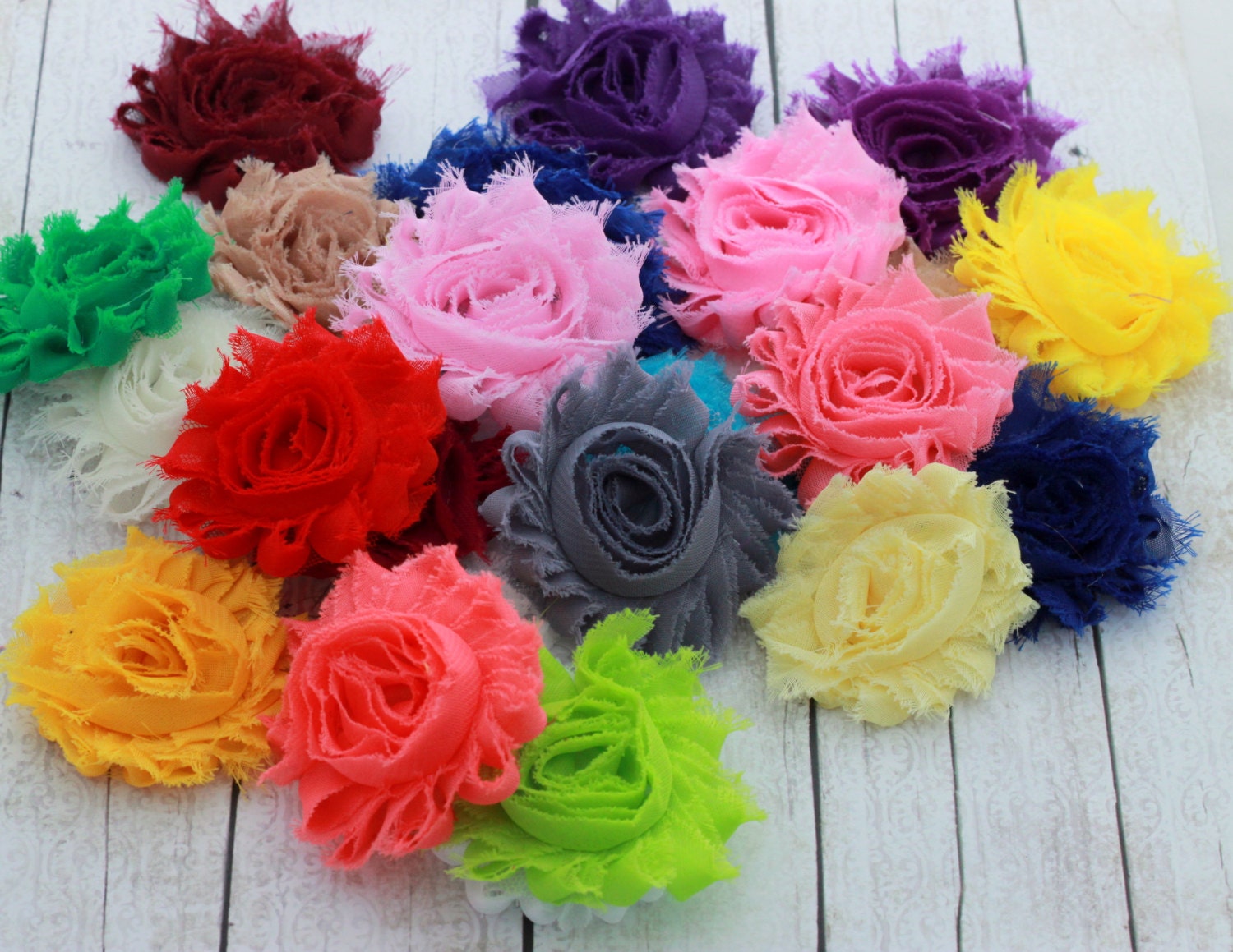 Birthday Party Favor -  Set of 10 - Chiffon Flower Hair Clip - Party Favor - Toddler Birthday - Goody Bag - Loot Bag