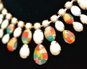 geometric rhinestone necklace Colorblock