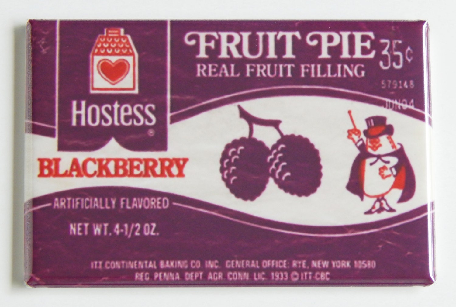 Blackberry Fruit Pie Fridge Magnet