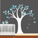 Childrens Vinyl Wall Decal Colorful Leaf Tree Decal with Owls Nursery