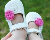 Rosette flower shoe clips, toddler shoes, baby shoe, newborn infant, girl, wedding, party, women