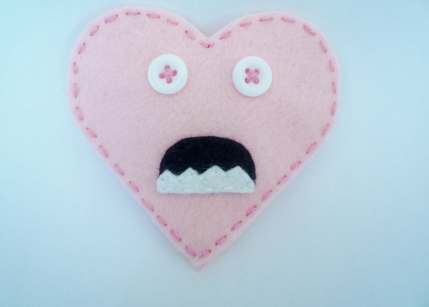 Felt Brooch Heart Zombie