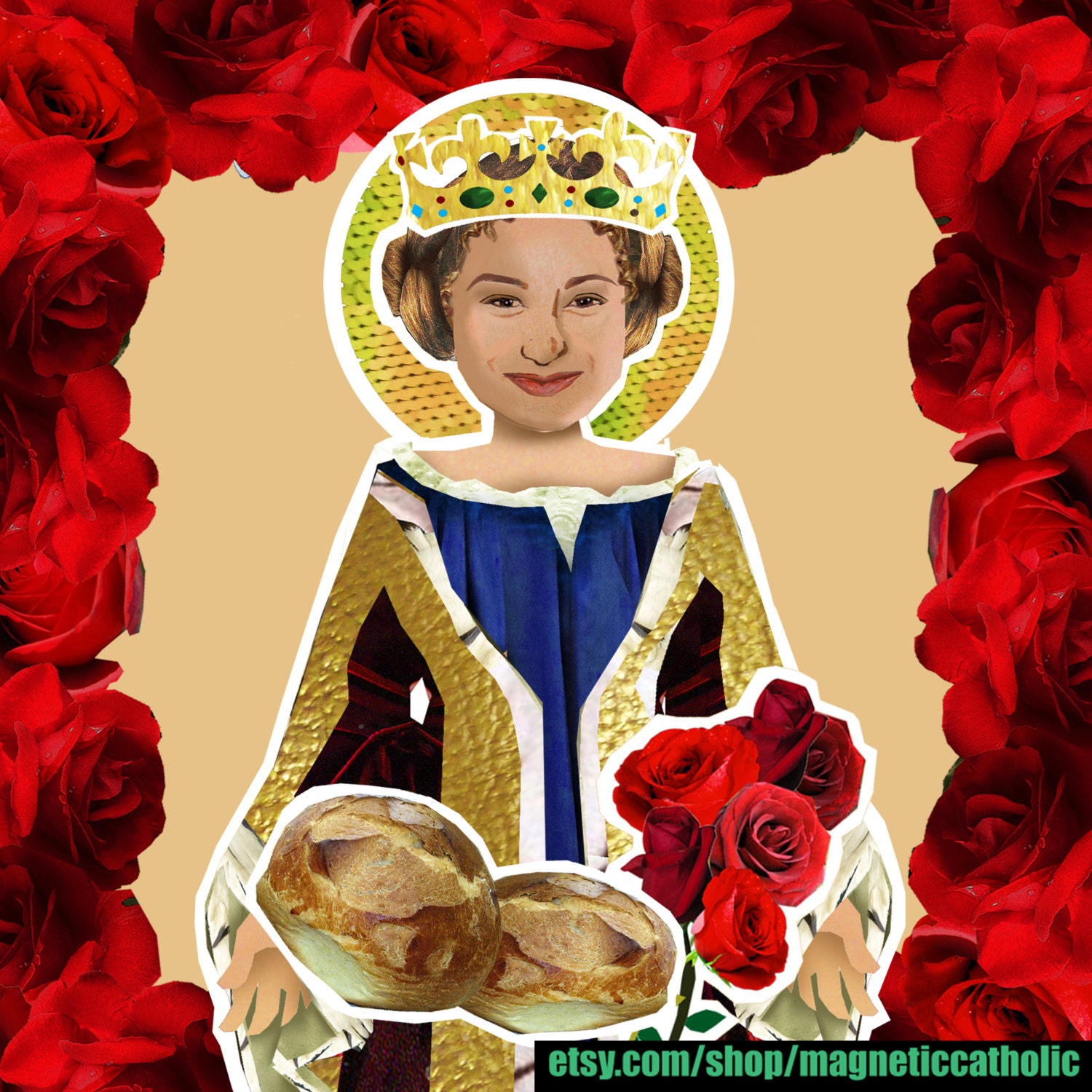 Saint Elizabeth of Hungary magnetic paper doll