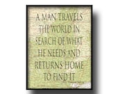 vintage atlas map art print vintage typography quote home decor poster
